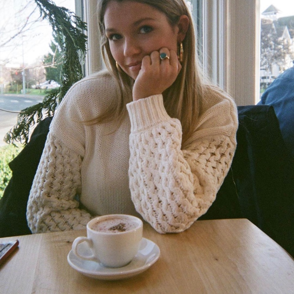 Cropped knit sweater